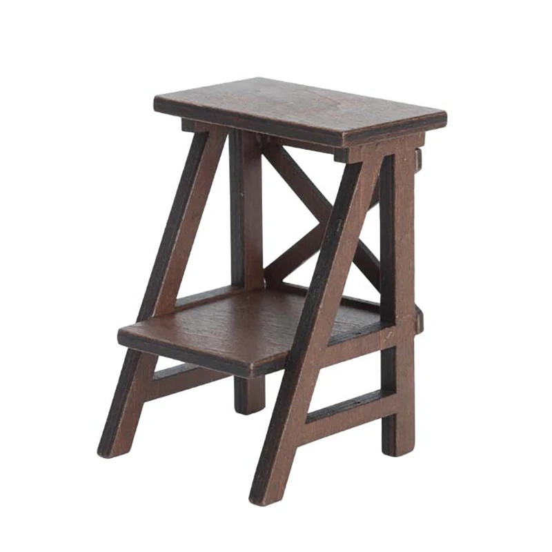 1:12 Dollhouse mensola in legno vintage europea supporto per fiori Mini casa delle bambole mobili modello simulazione accessori per mobili