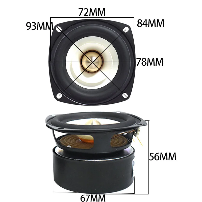 Imagem -06 - Tenghong-alto-falantes Hifi de Gama Completa Alto-falante Baixo mediante Alto-falante de Áudio para Home Theater Faça Você Mesmo 4ohm 8ohm 15w 1pc