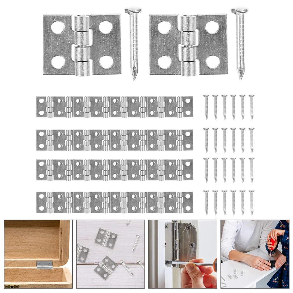 

75pcs Folding Flip Hinge Mini For Jewelry Box Small Copper Practical Durable Wooden Box Retro Style Home Office Tiny Hinges