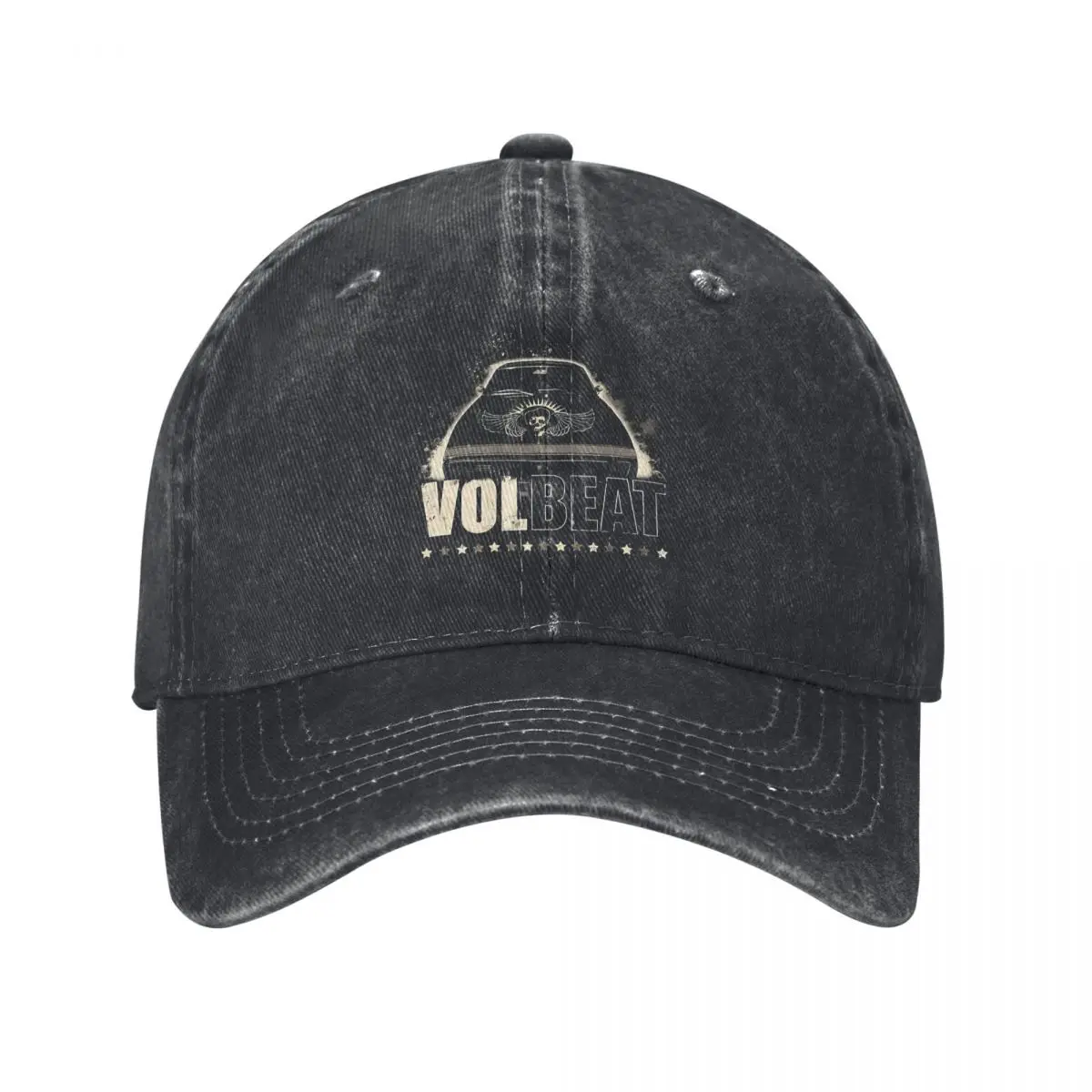 

Vintage V-Volbeat Band Best Logo Baseball Caps for Men Women Distressed Washed Sun Cap Metal Rock Band Outdoor Workouts Caps Hat