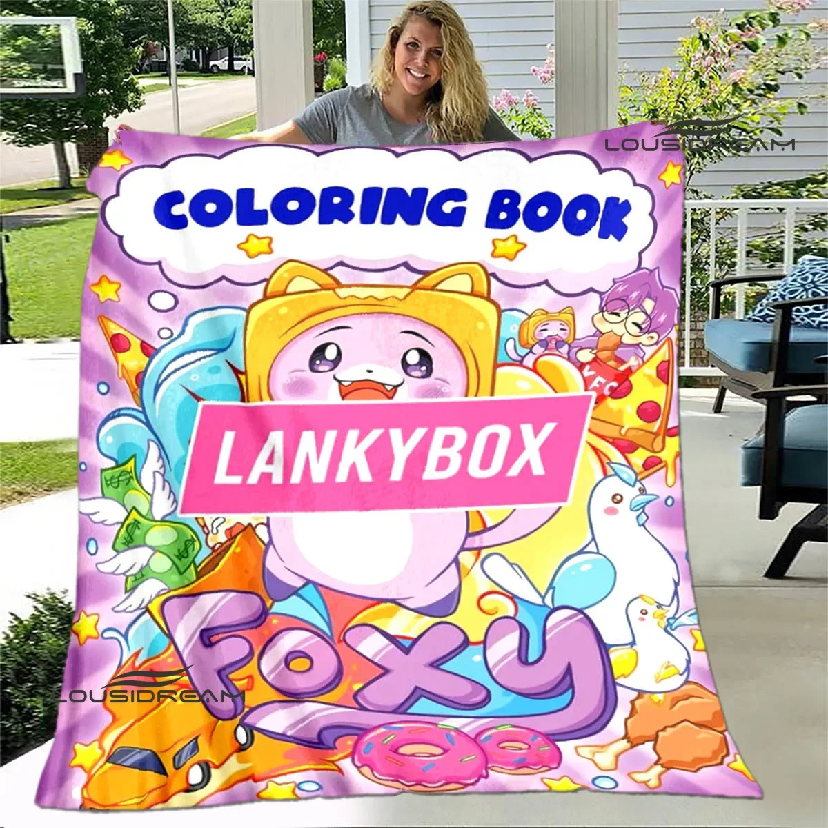 Lankybox-بطانية بشفة ، ماكر ، لطيف ، دافئ ، ناعم ، مريح ، منزل ، سفر ، بطانات سرير ، هدية عيد ميلاد