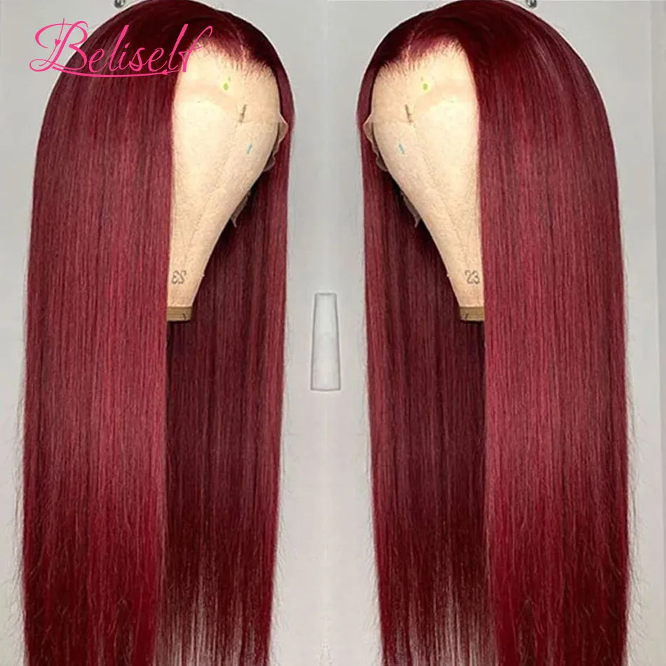 Wig Depan Cokelat Berenda Rambut Manusia Lurus 13x 4/13X6 HD Wig Rambut Manusia Renda Depan Transparan 30 Inci Wig Renda Depan