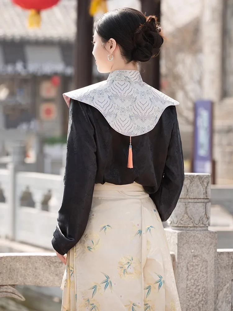 new-chinese-sle-tassel-cloud-oulder-high-end-women's-outerwear-2025-summer-new-pure-color-irt-fake-collar