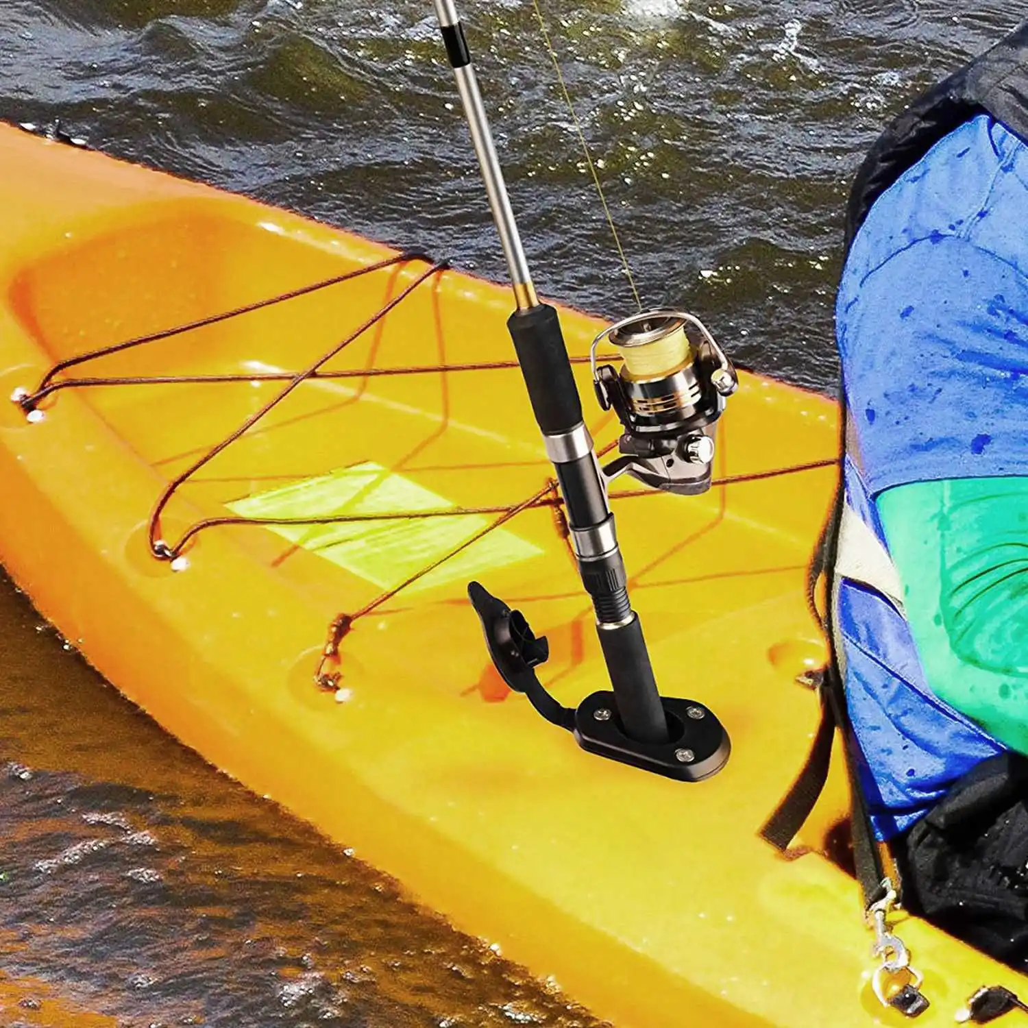 ABME 1 قطعة فلوش جبل قارب الصيد قضيب حامل قوس مع غطاء تغليف لقطب الكاياك