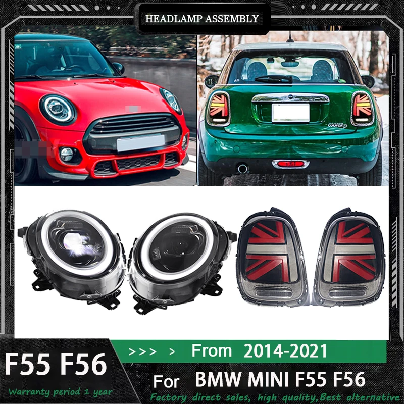Faróis led do carro com luzes traseiras para bmw mini f55 f56 2014-2021 modificado original xenon halogênio atualização led cabeça lâmpada montagem