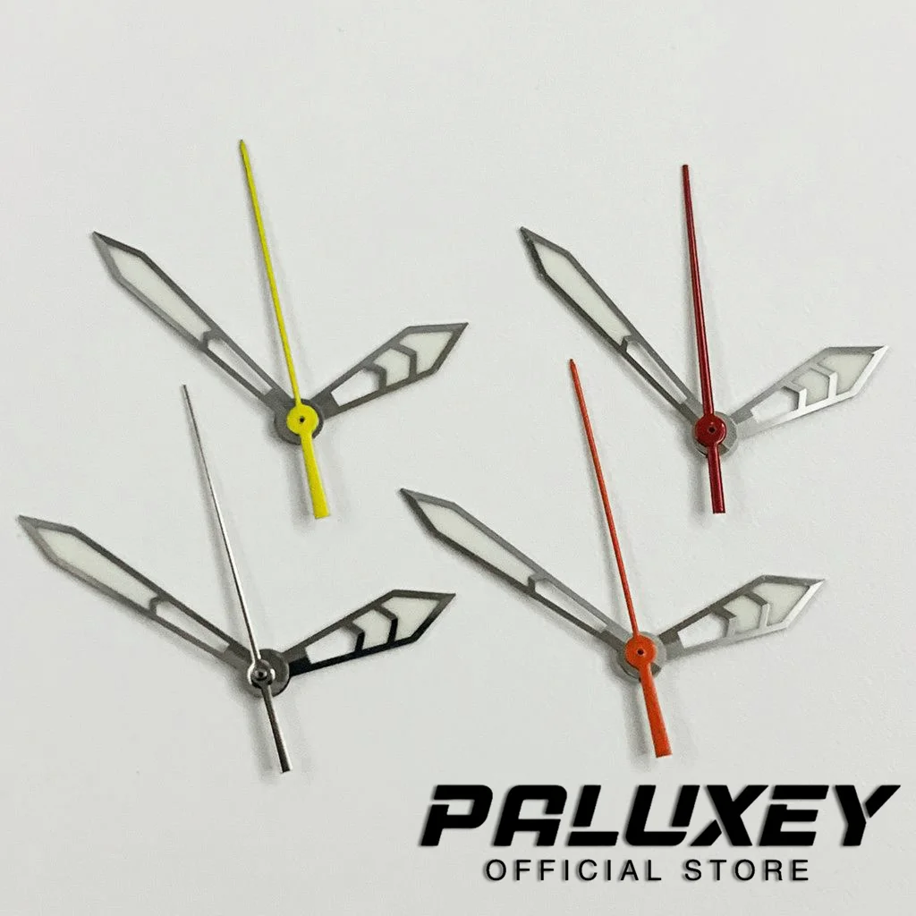 Jam tangan perak tangan merah tangan kedua hijau Luminou untuk NH35/NH36/4R/7S jam tangan pergerakan pointer untuk tangan Nh35