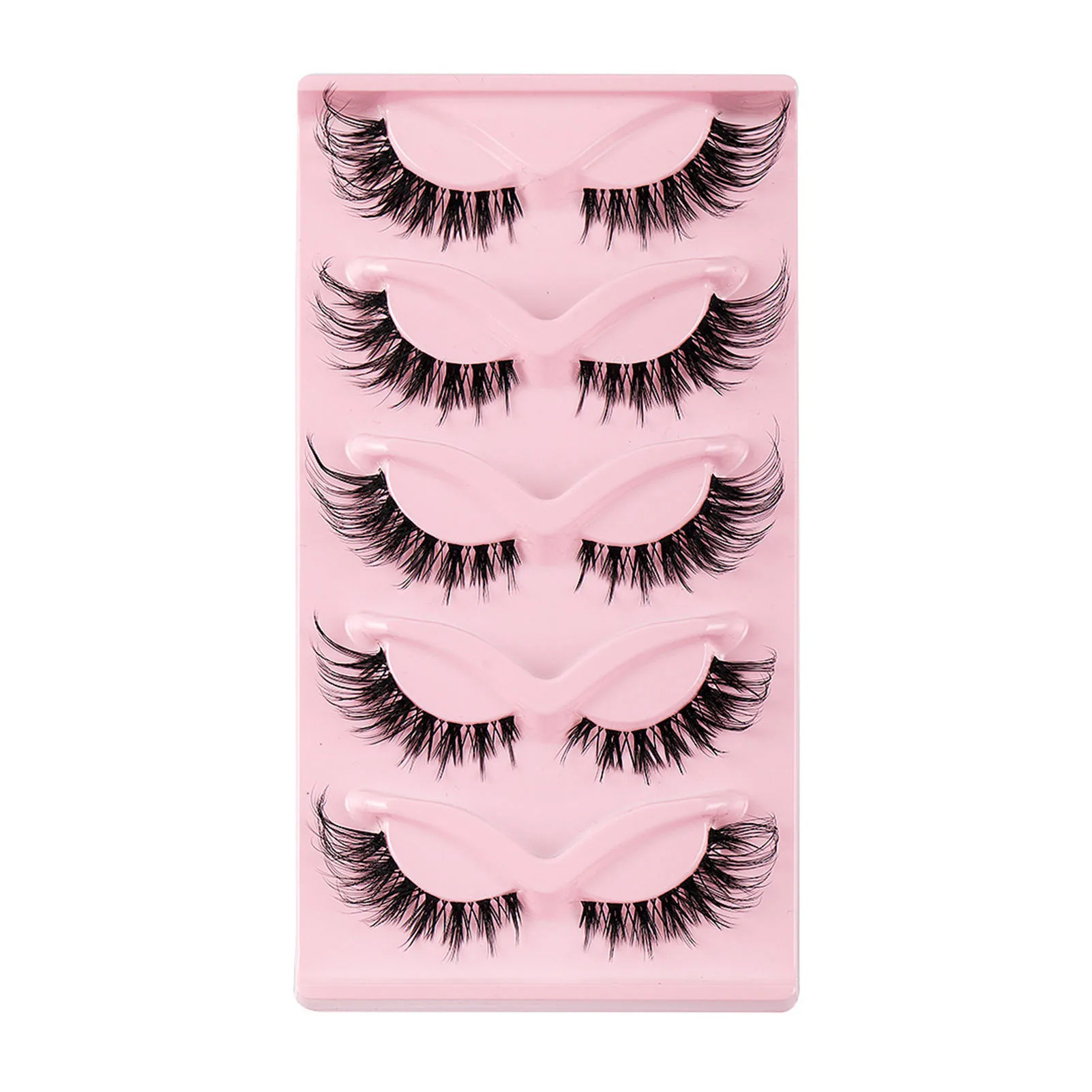 5 Pairs 3D Realistic False Eyelashes Well Bedded Lengthening Wisps Lashes for Women and Young Girls