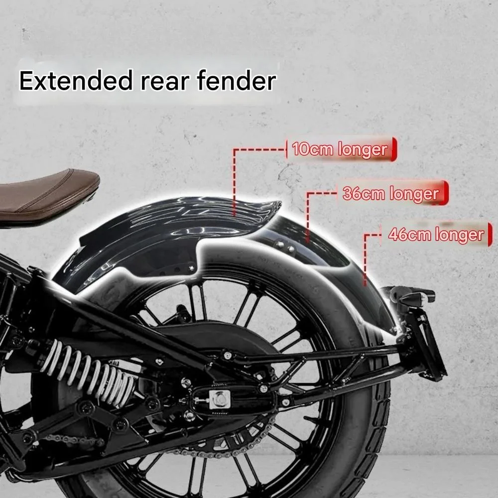 【Good quality】For BENDA Napoleonbob 250 extended rear fender retro bobber rear mud tile side bag bracket accessories