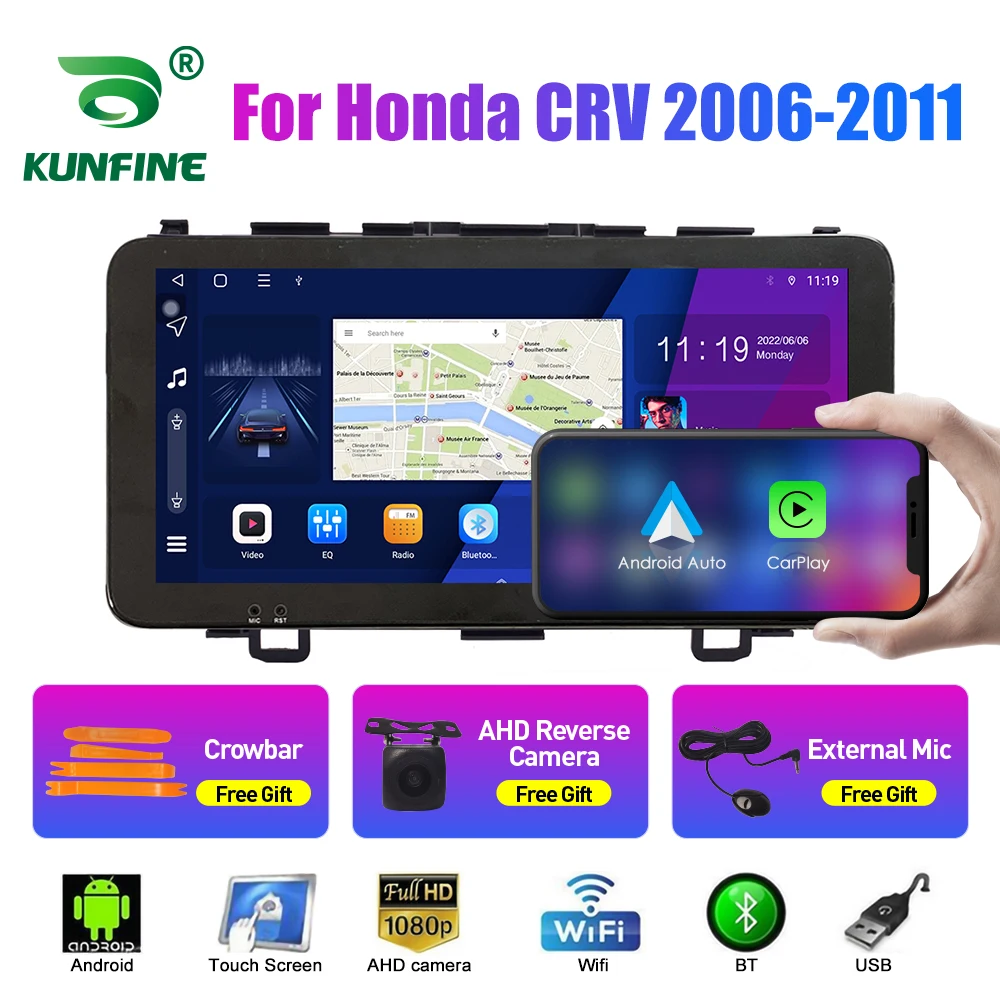 

Автомобильный радиоприемник 10,33 дюйма для Honda CRV 2006-2011 2Din Android Восьмиядерный автомобильный стерео DVD GPS навигатор плеер QLED экран Carplay