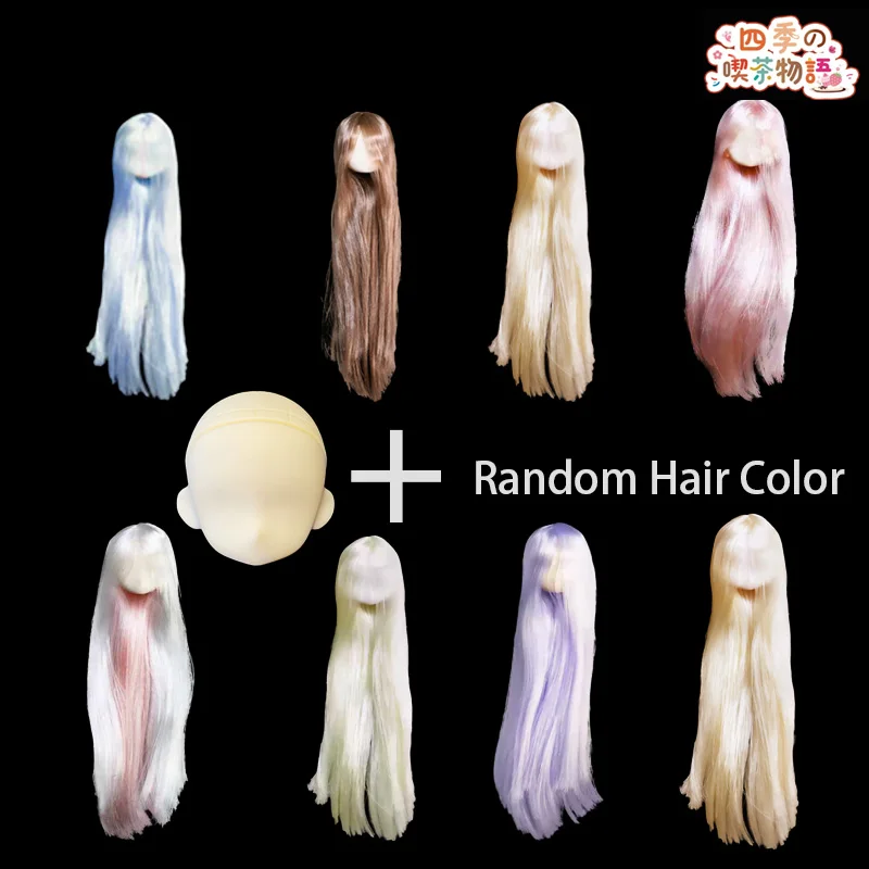 

Momotale Bjd Implanting Hair Head Blank Long Length Blind Box Light Blue Light Brown Light Purple Bjd Doll Head Girl'S Toy Gift