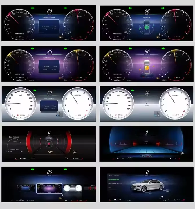 نظام لينكس 1920*720 بكسل 12.3 بوصة شاشة لوحة قيادة السيارة مجموعة أدوات رقمية لـ W205 GLC300 X253 GLC 63AMG