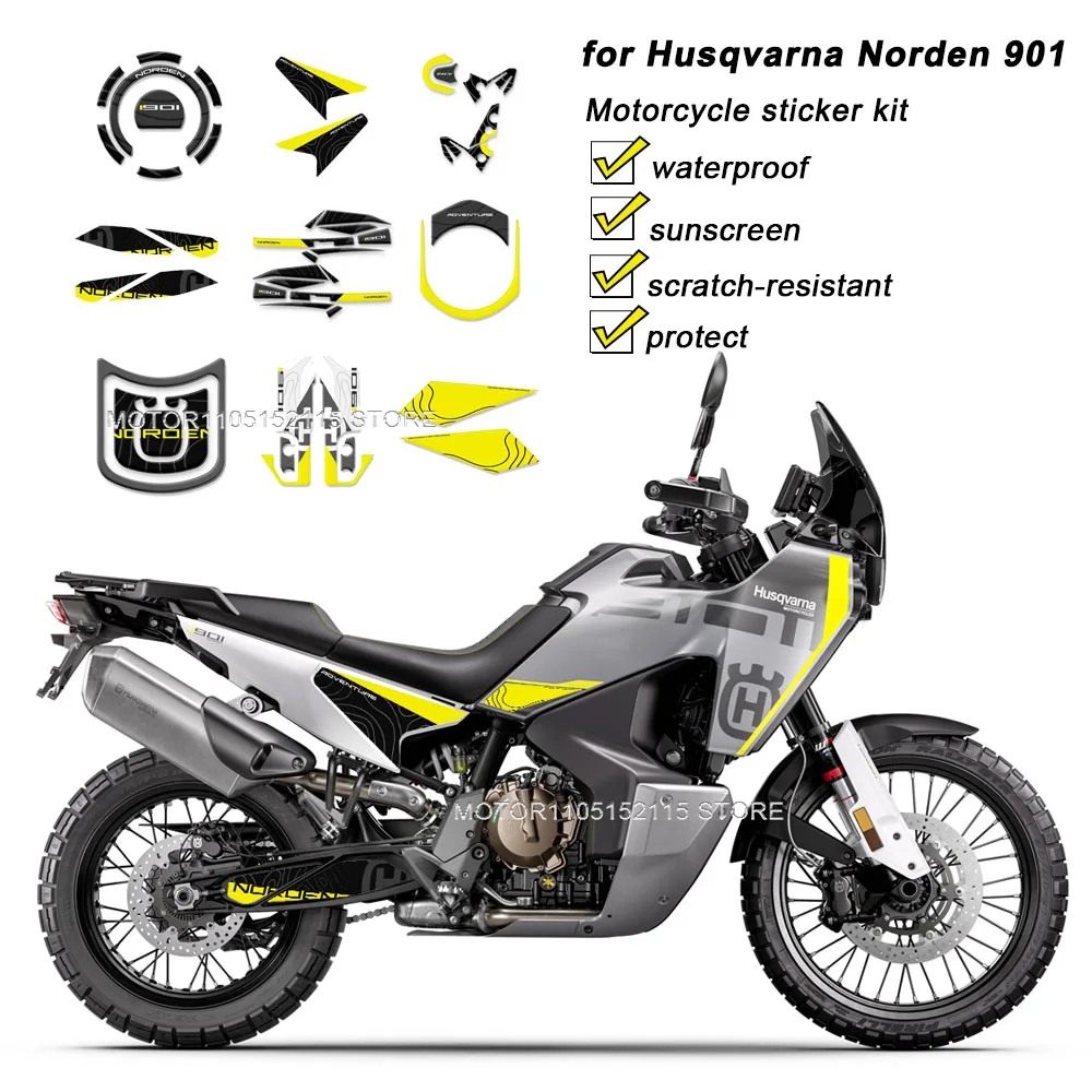 New For Husqvarna Norden 901 2023 2024 Motorcycle Accessories Tank Pad Sticker 3D Epoxy Resin Protective Sticker waterproof