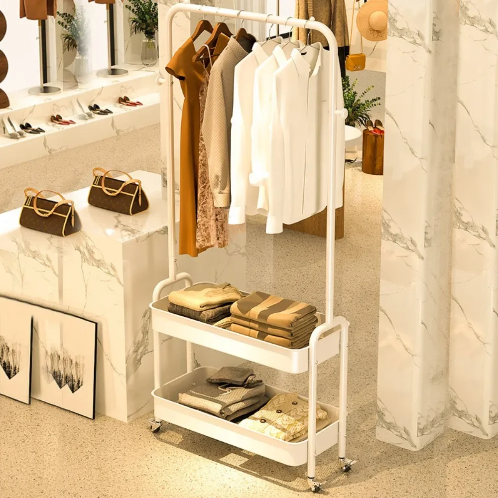 Garment Rack Movable Clothes Storage Racks Floor Standing Removable Bedroom Modern Minimalism Portability Corner Coat Rack