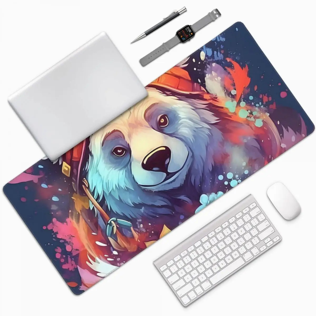 

Cool Bear Large Mouse Pad Computer Keyboard Mouse Mat Gaming PC Laptop Desk Mat Office Accessories Table Mats