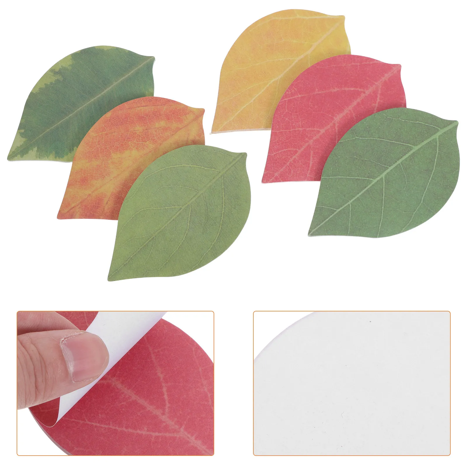 12Pcs Leaf Shaped Sticky Memo Notes Realistic Nature Inspired Adhesive Reminder Pads for Office School Home Desk Organization