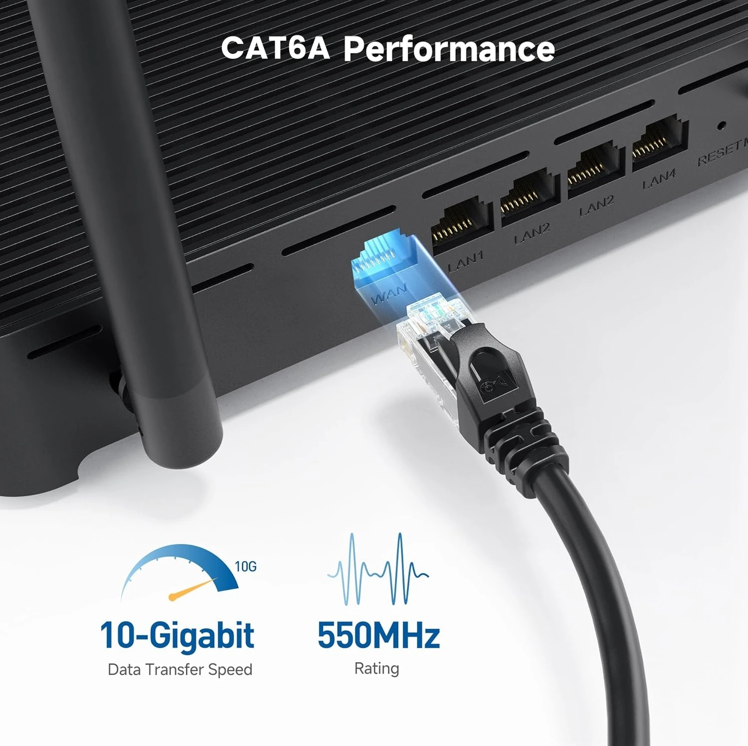 ZoeRax Cat6A Ethernet-Kabel 24AWG 10Gbps Hochgeschwindigkeits-550MHz UTP-Netzwerkkabel für PS4 Laptop PC Router ADSL PLC RJ45 Patchkabel – Detail 4