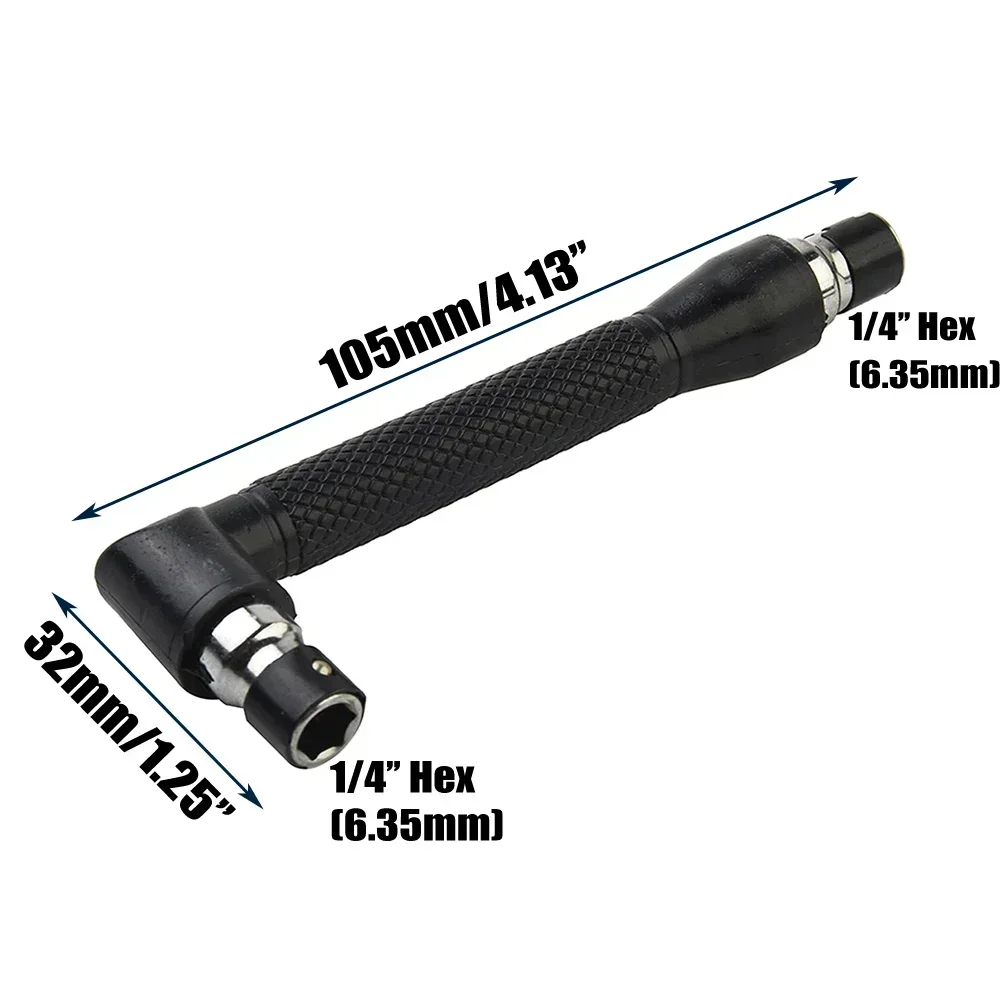 L Type Hexagon Screwdriver Bit With Double-End Handle 6.35mm Steel Socket Wrench Tool 112*29*6.35mm 90 Degree Double-end Handle