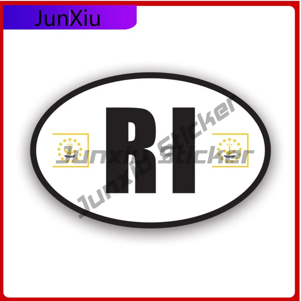 

Rhode Island Flag Sun Resistant Weather Resistant Cool For Car Body Car Window Helmet Self Adhesive Easy Apply Accessories