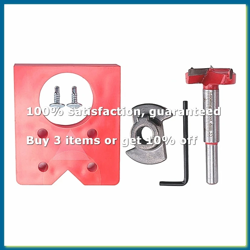 ●35mm Hinge Jig Drill Guide Sets Door Hinge Drill Hole Cutter Concealed Hinge Jig with Bit Positioner for Furniture Wood