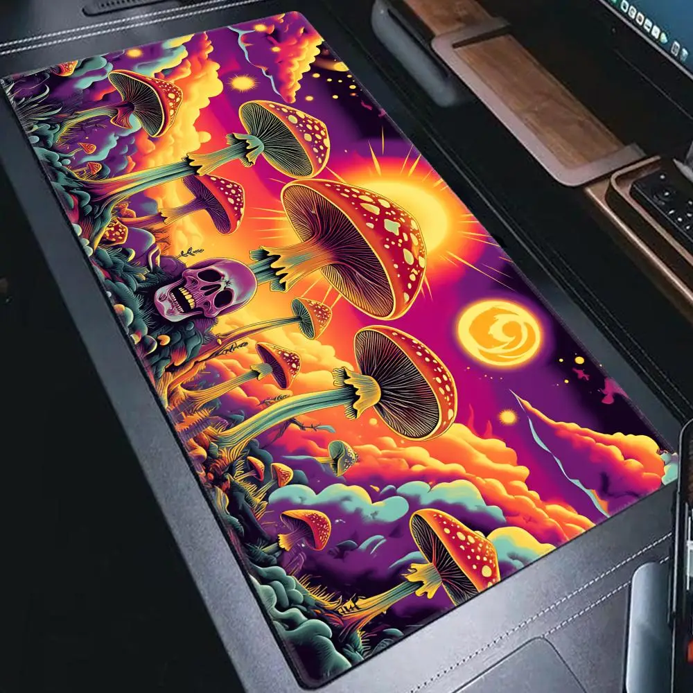 

HYBXAXC Fantasy Mushroom Tree Mouse Pad Desk Mat Non-Slip office desk pad with Stitched Edge pc accessories Gaming mats