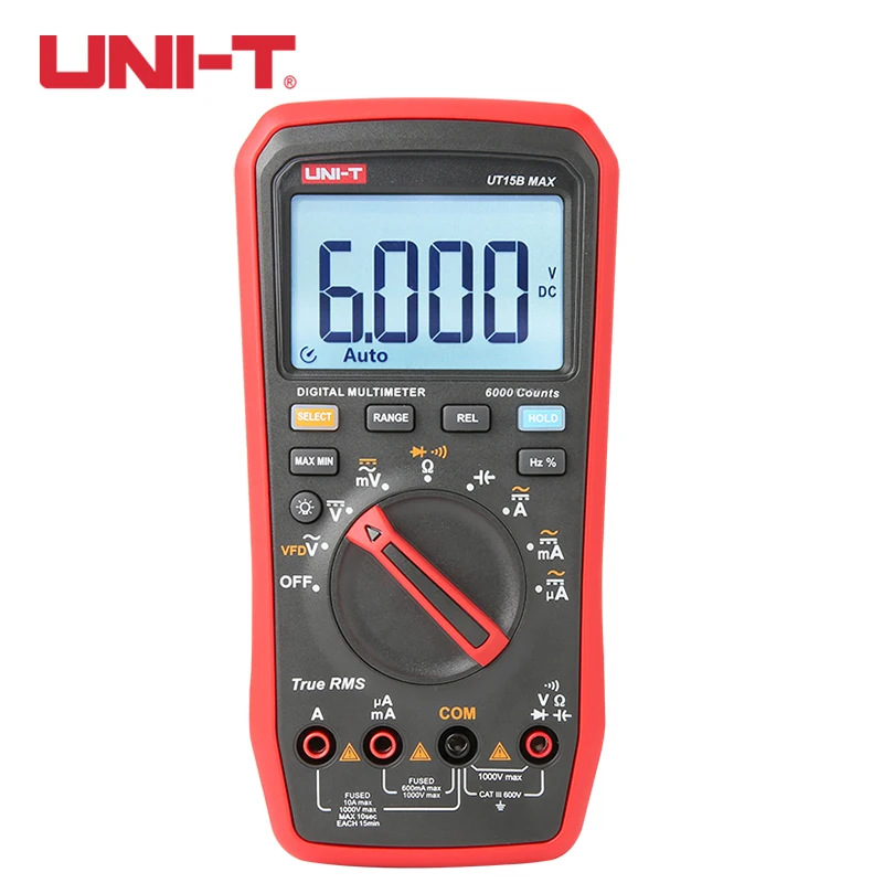 UNI-T True RMS Digital Multimeters 1000V Voltmeter Auto Range Ammeter Frequency Capacitance Tester UT15B/UT17B/UT18B MAX