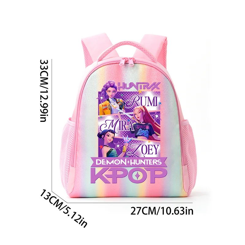 레인보우 키즈 배낭 KPop 악마 사냥꾼 배낭 체이스 클래식 컬러풀 가방 유치원 3-5세 HUNTR/X 루미 미라 조이