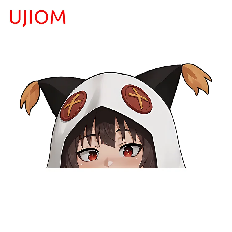 UJIOM Megumin Peeker Anime Wall Sticker Chibi Peeker Design Artistic Adhesive Vinyl Decal Computer Cooler Glass Suitcase Decor