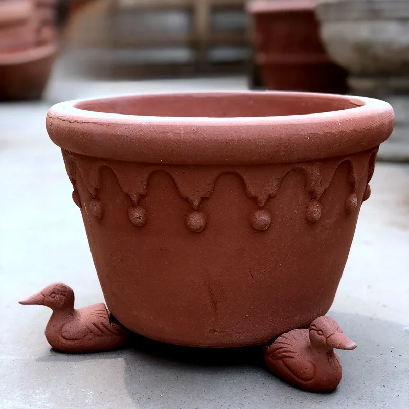 

Gardening groceries, flower pot foot gaskets, breathable red pottery coarse pottery, creative cartoon animal ornaments