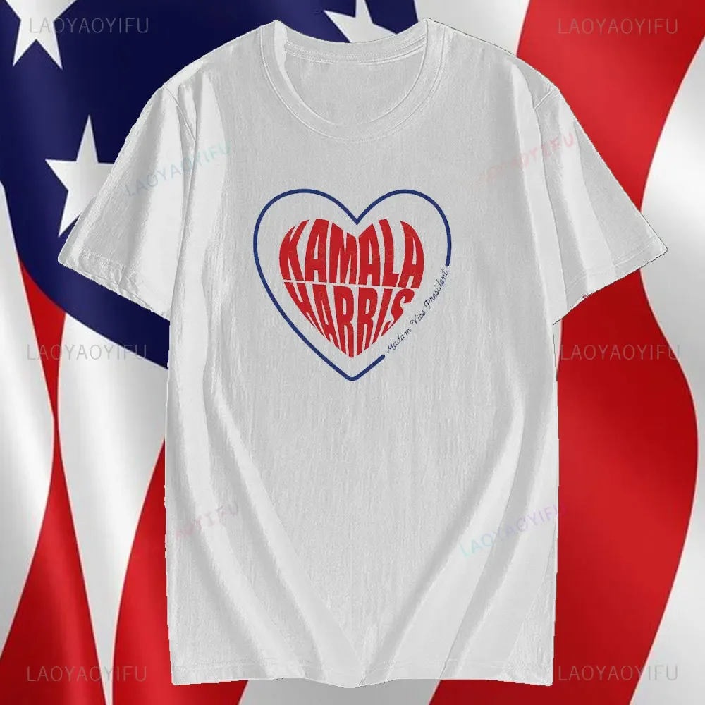 Kamala Harris 2024 Flag Retro Kamala for President Harris 47 Unisex T-Shirt Stylish Casual Men\'s Shirt Camara Vintage Print Tops