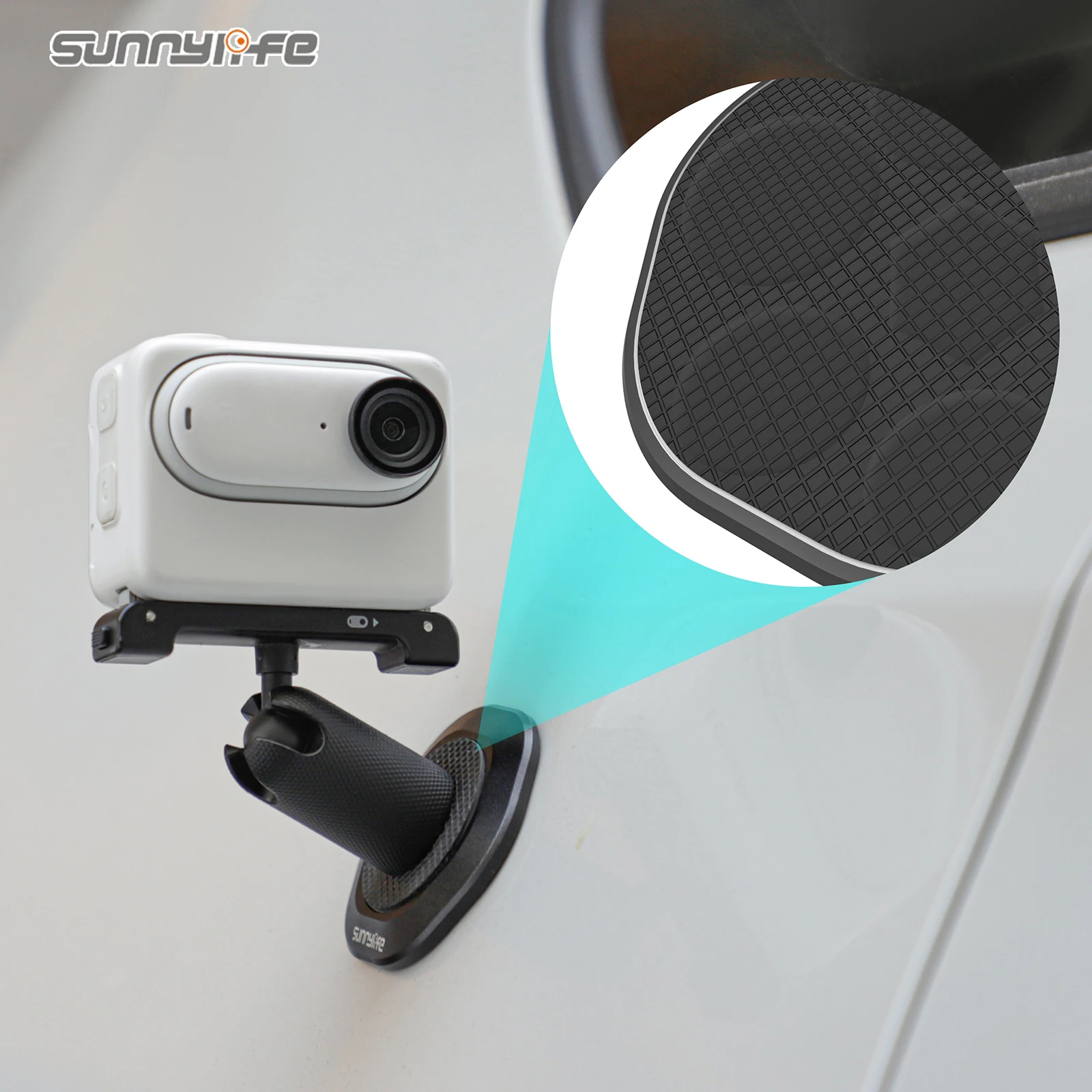Sunnylife Universal Metal Magnetic Base 1/4in Adapter Aluminium Alloy Pivot Stand Base for Osmo Pocket 3/ Insta360 X3/ GO 3