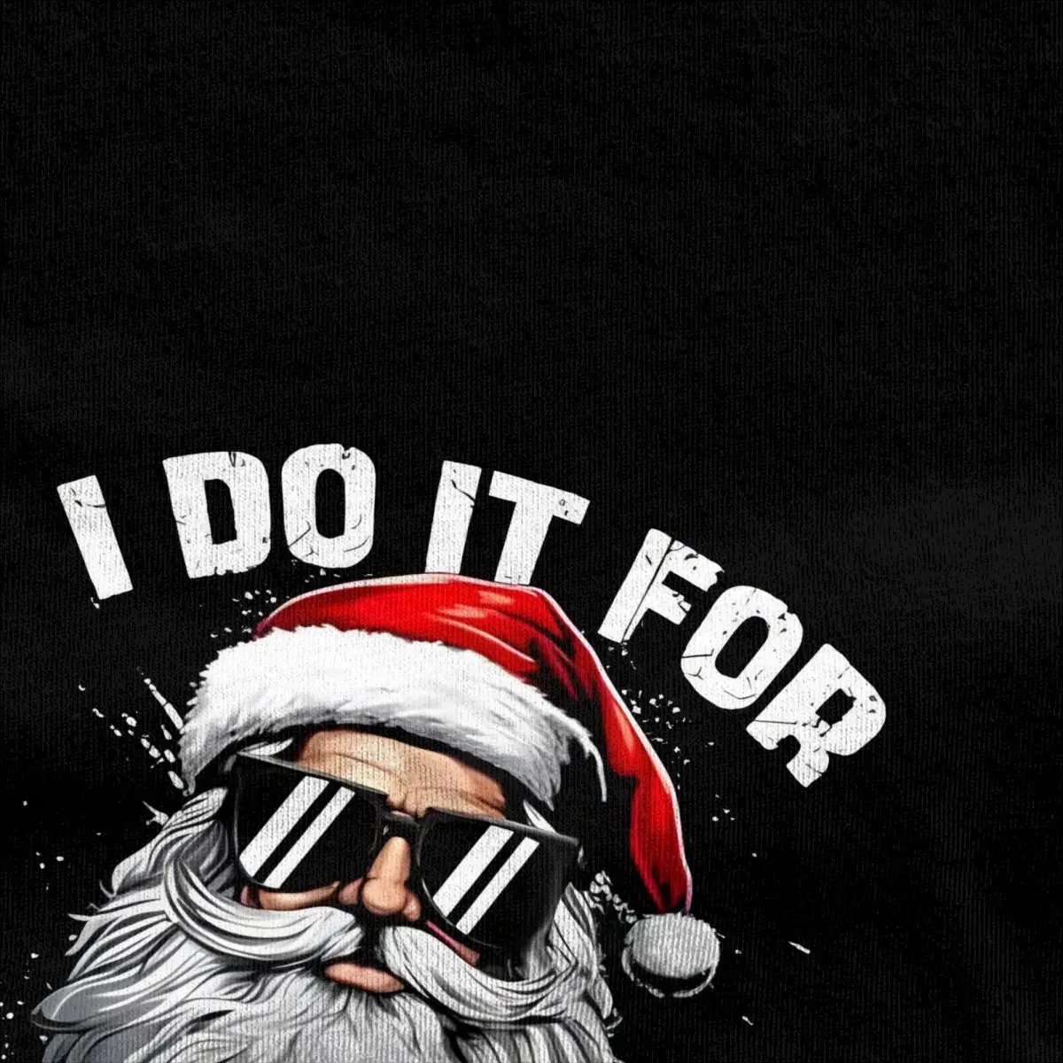 I Do It For The Hos Funny Inappropriate Christmas Santa Face T Shirt Daddy Xmas Y2K T-Shirts Cotton Tee Shirt Short Sleeves Tees