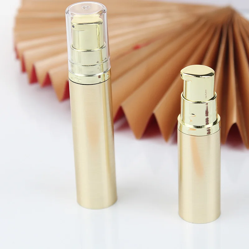 10/30pcs Luxury 5ml 10ml Empty Airless Vacuum Pump Bottle Gold Silver Refillable Bottles for Travel Cosmetic Lotion Container