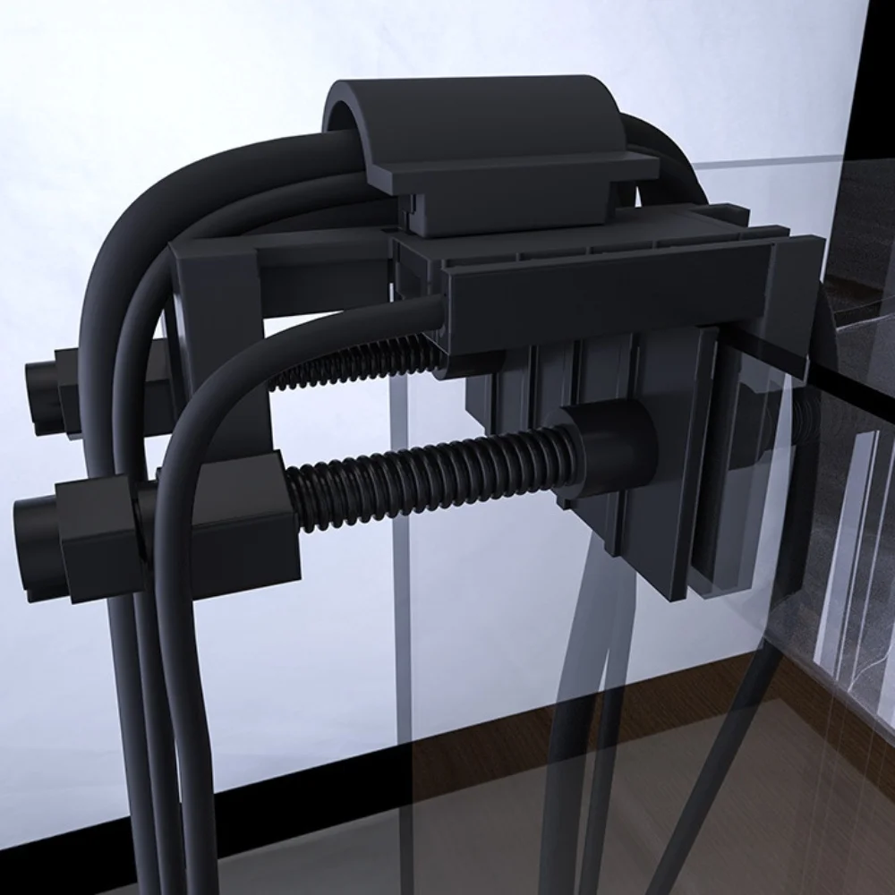 다기능 수족관 호스 거치대 조절식 아크릴 고정 어항 먹이 호스 도구, 무료 설치 수족관 클램프 2024