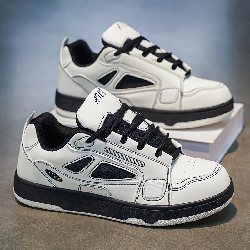Cold bonded retro color blocking board shoes suitable for both men and women