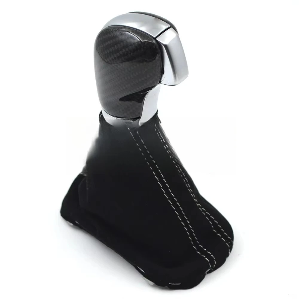Carbon Fiber Gear Knob Head Gear Shift Knob with Suede Boots, Modified for Gough 6 Cars