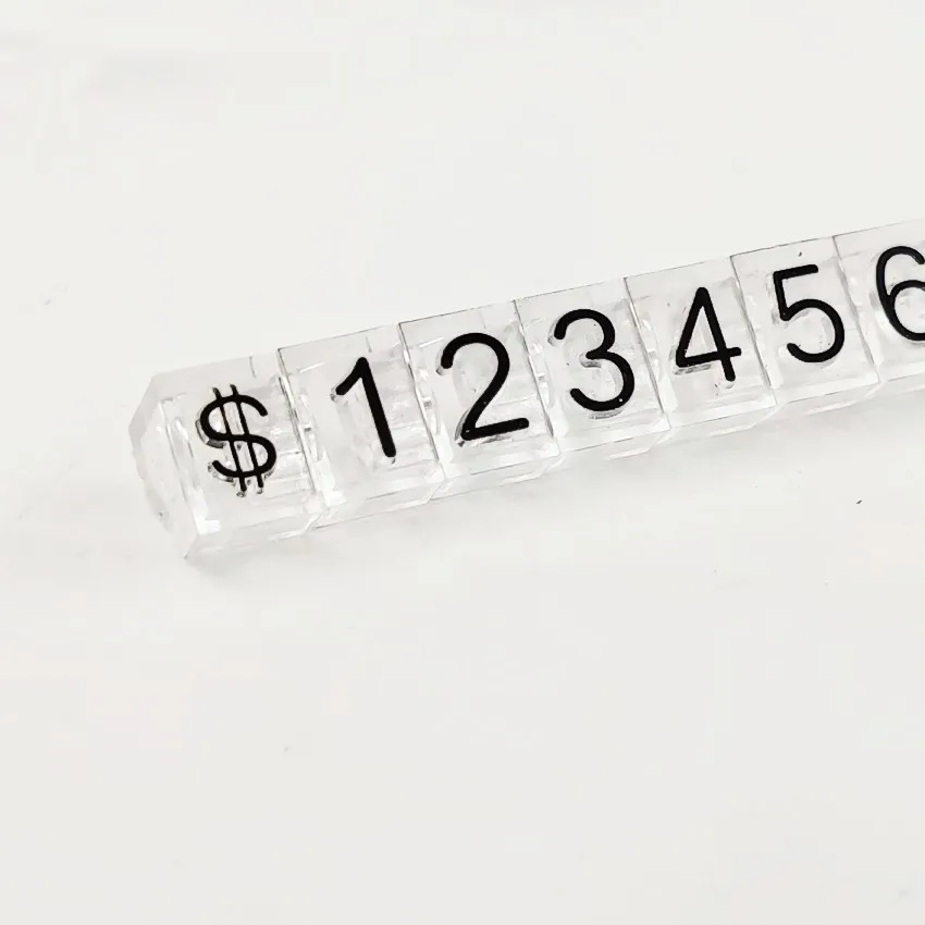 Plastic Jewelrys Number Price Display Marked Posted Particle Bar Stands Assemble Combination Currency Symbol 100sets