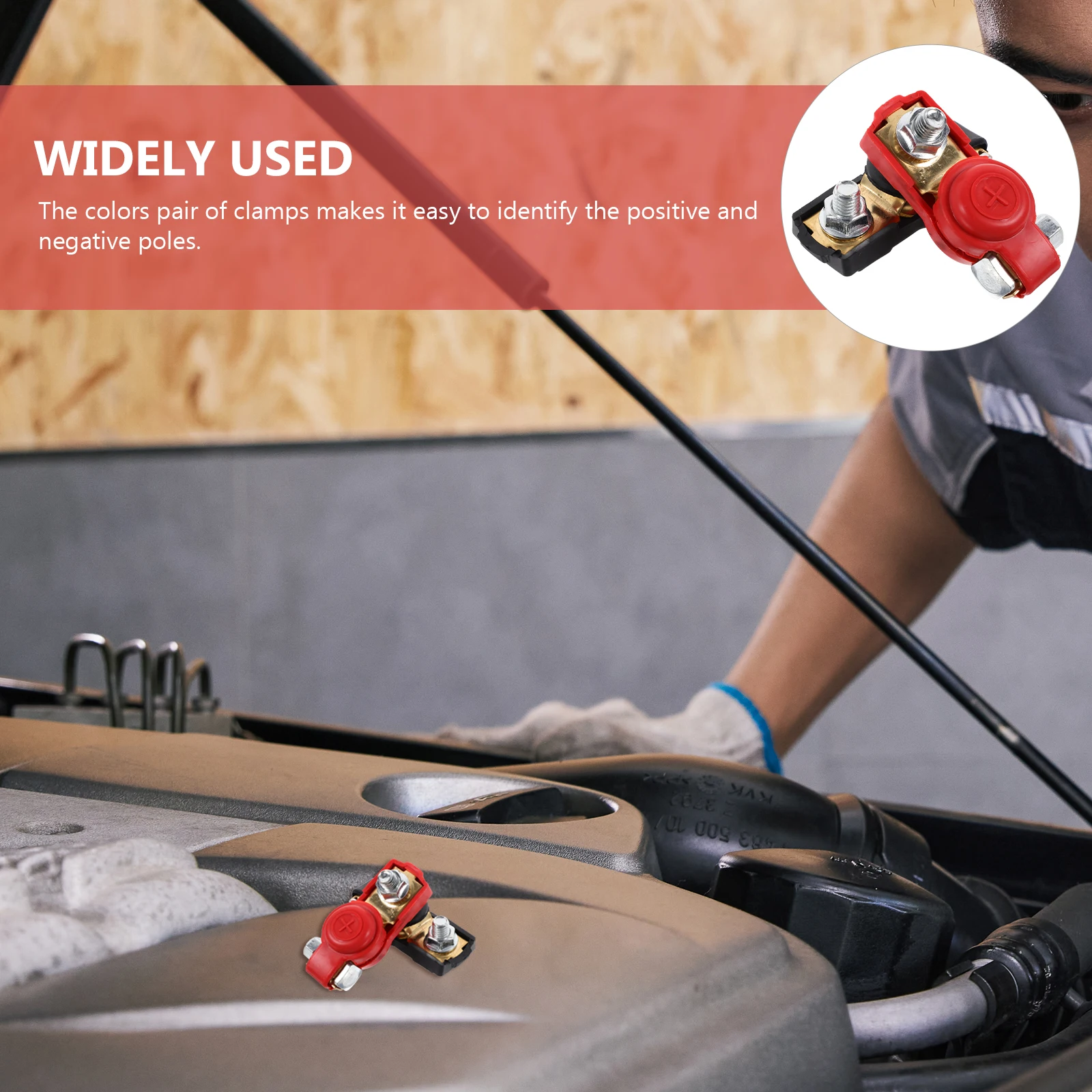 

1 Pair Terminal Connectors For Car Truck Quick Disconnect Clip Positive Terminals Clip Negative Clamp