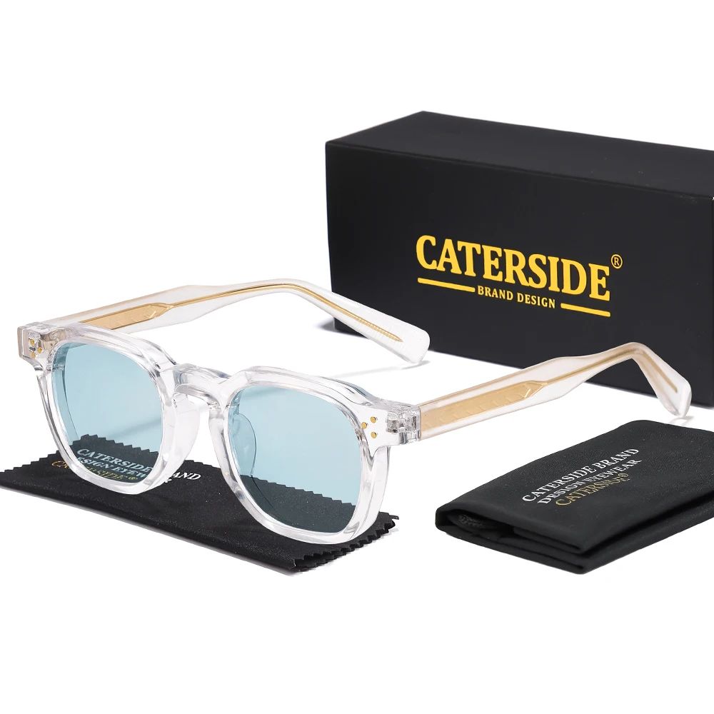 CATERSIDE Nouvelles Lunettes de Soleil Carrées Tendance pour Hommes, Design Personnalisé des Branches, Lunettes de Soleil pour Femmes, Idéales pour Voyage, Fête, Festival, Cadeau