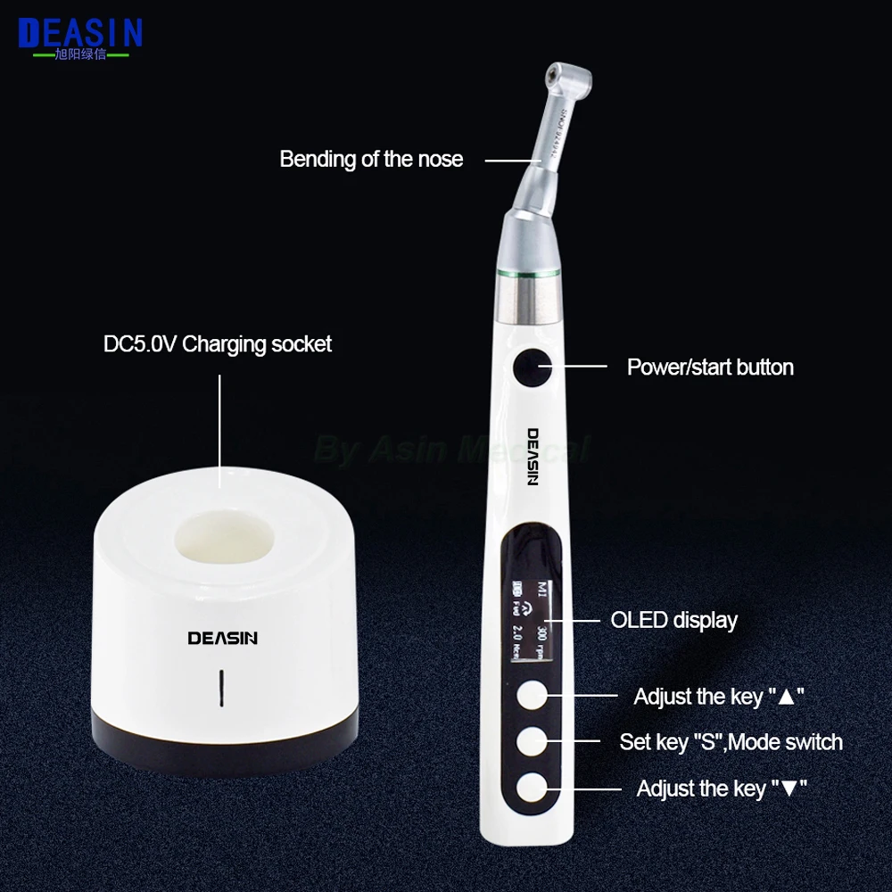 Dental Wireless Endo Motor 16:1 mini Contra Angle Brushless Reciprocating Treatment Handpiece Endodontic Instrument