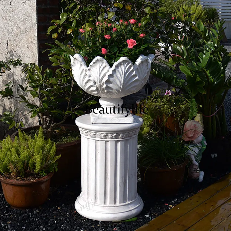 Roman column flower pot base European garden balcony window decoration decoration floor-to-ceiling ornaments wedding celebration