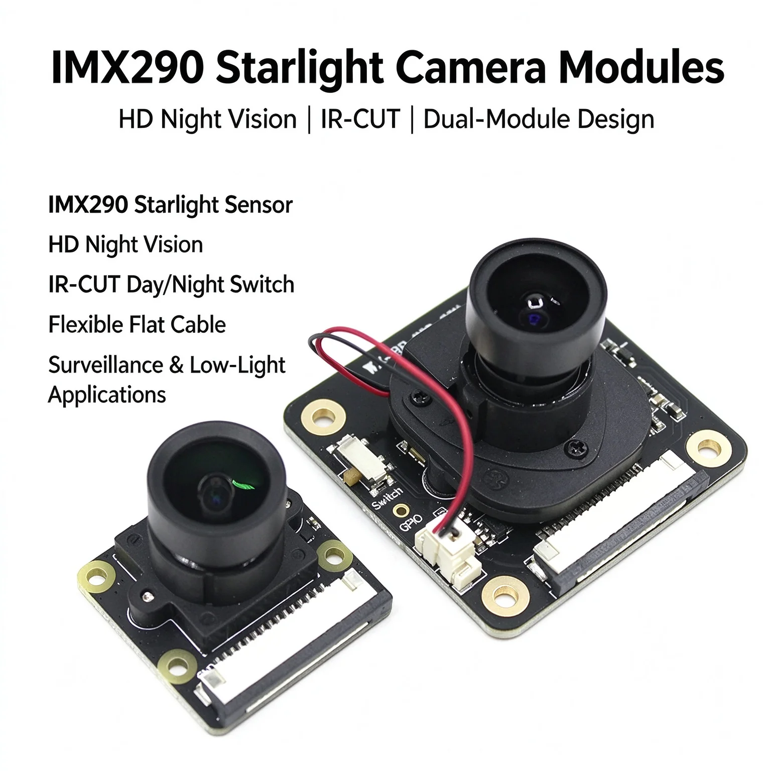 Raspberry Pi 5 4B IMX290 IR-CUT Camera Module 2MP Starlight Night Vision Camera