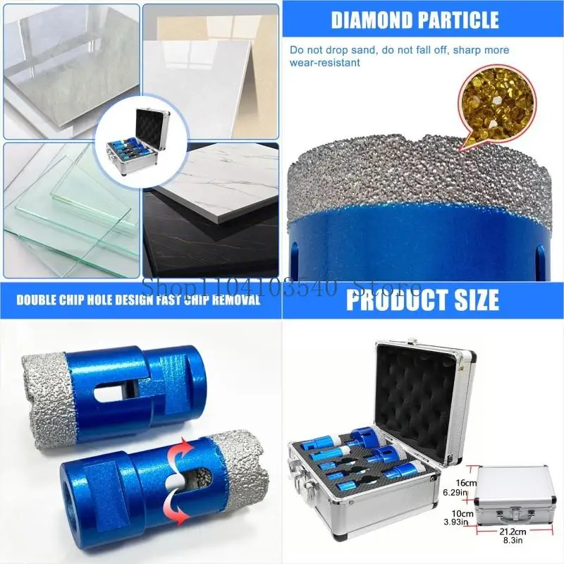 

02DC 8pcs M14 Diamonds Hole Cut with Enhances Durability Marble Drilling Tool set for Multifunction Applications In