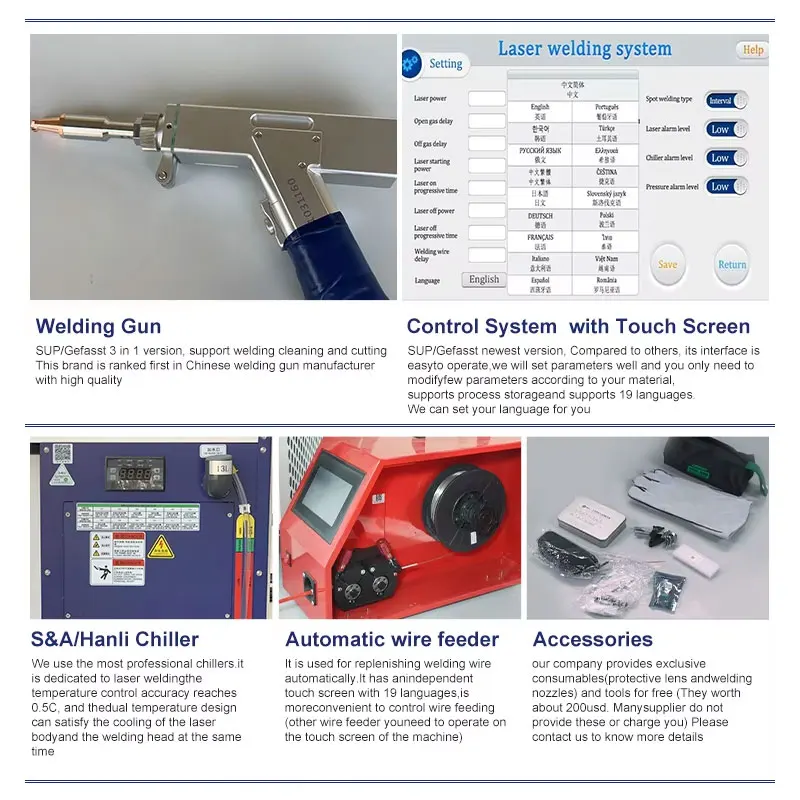 CHKJ-2025NEWЗаводская цена Ручной лазерный сварочный аппарат для металла 3 в 1 Портативный лазерный сварочный аппарат 1000 Вт 1500 Вт 2000 Вт 3000 Вт La