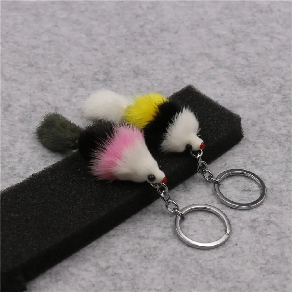3PCS Kawaii Mink Fur Mink Fur Keychain Mini Size Hamster Pendant Soft Touch Animal Shape Keychain Gift Giving