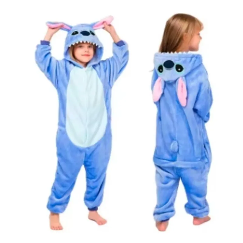 kids winter stitch flannel pajamas children pichu sleepwear unicorn kigurumi onesies for boys girls baby blanket sleepers