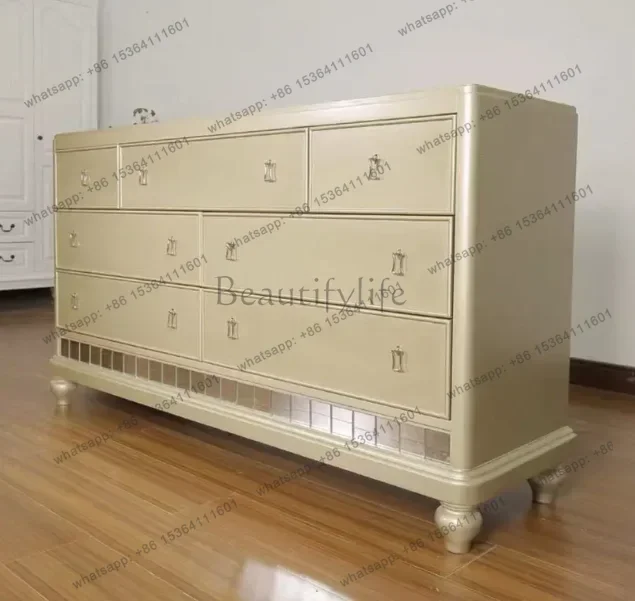 9Large Lights Wood Vanity Tables Mirror Stool Long Storage Cabinet Desk Dressers Makeup Drawers Nordic Penteadeira Furniture