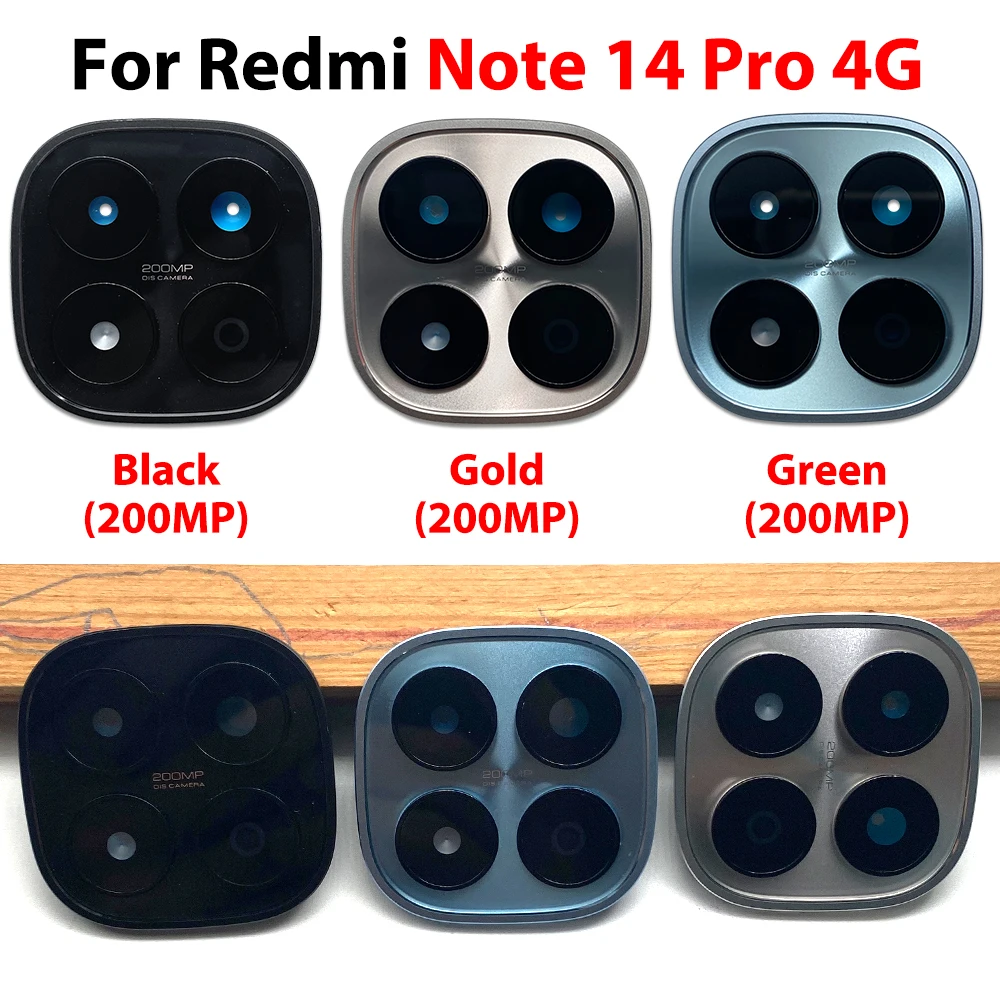 1Piece，NEW Back Camera Glass Lens Cover with Frame Holder Replacement Part For Xiaomi Redmi Note 14 Pro 4G 5G Note 15 4G image 3