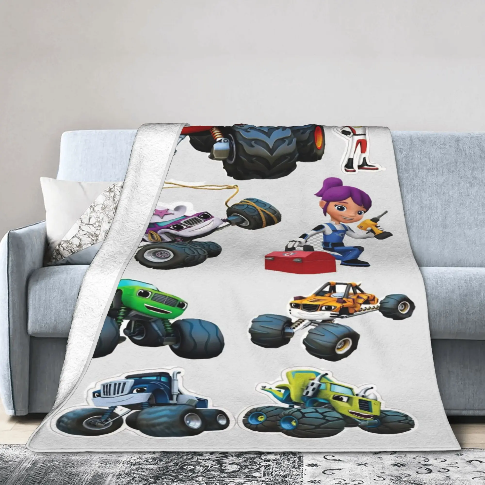 Blaze and the Monster Machines Blanket Fleece  Cozy Lightweight Thin Throw Blankets for Home Quilt