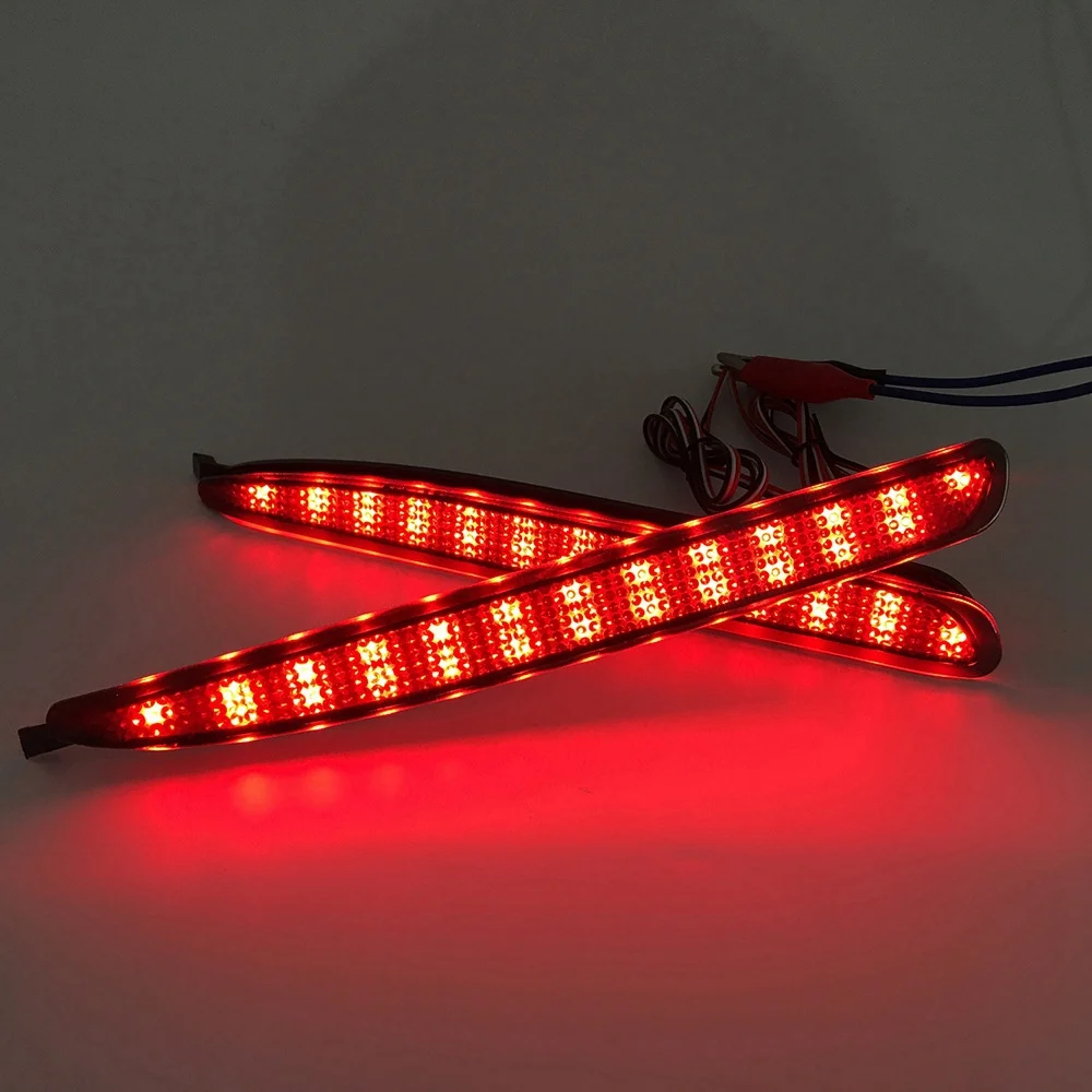 Efficient- 1Pair Rear Bumper Light Smoked Lens LED Rear Bumper Reflector Tail Brake Stop Light for Mazda 6 2003-2008