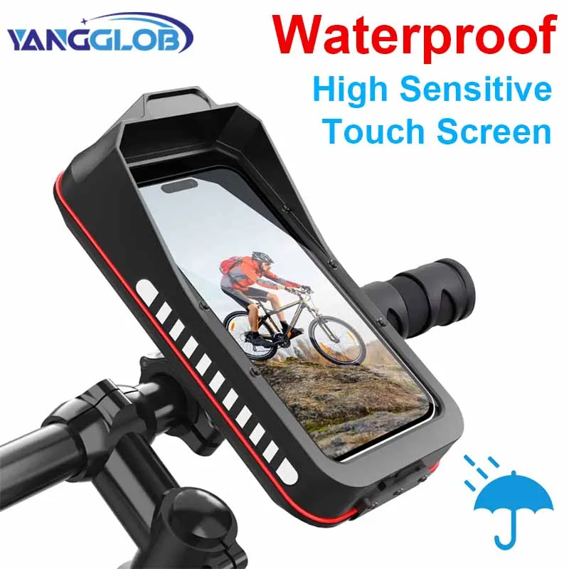 

Waterproof Motorcycle Bicycle Mobile Phone Holder Universal Quick Lock Bike Scooter Handlebar Stand for 4.7-7.0 inches Devices
